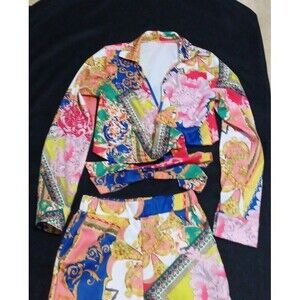 Multicolored short and top set